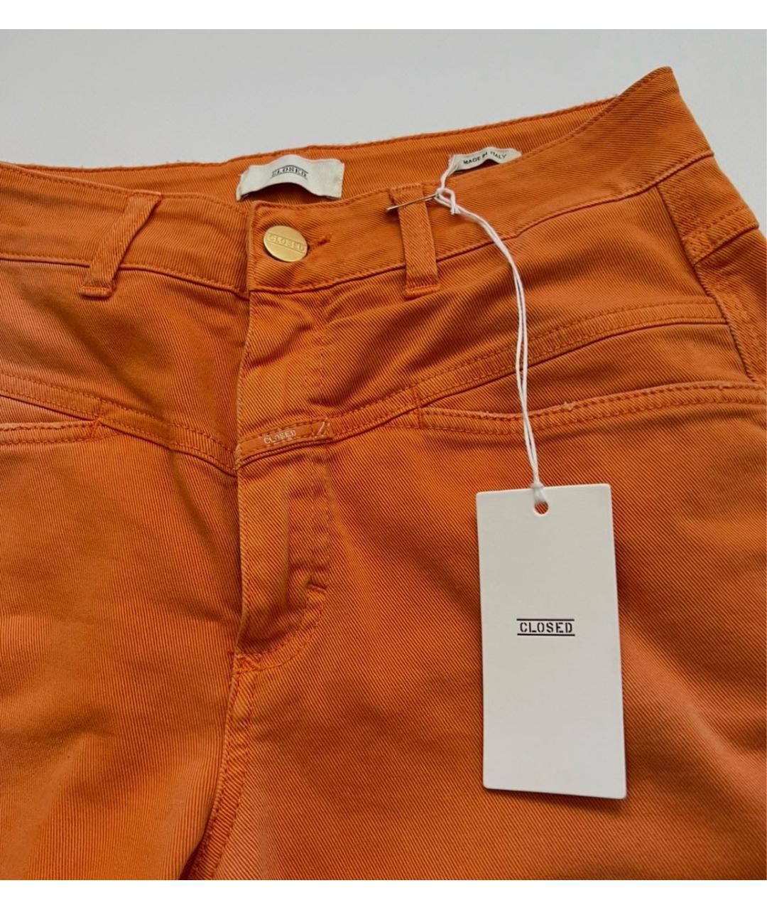 CLOSED Оранжевое хлопко-эластановые прямые джинсы, фото 3