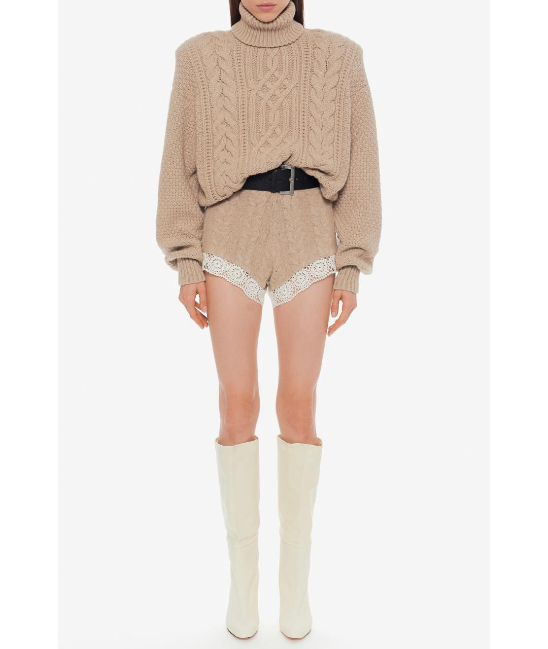MAGDA BUTRYM Бежевые кашемировые шорты, фото 2