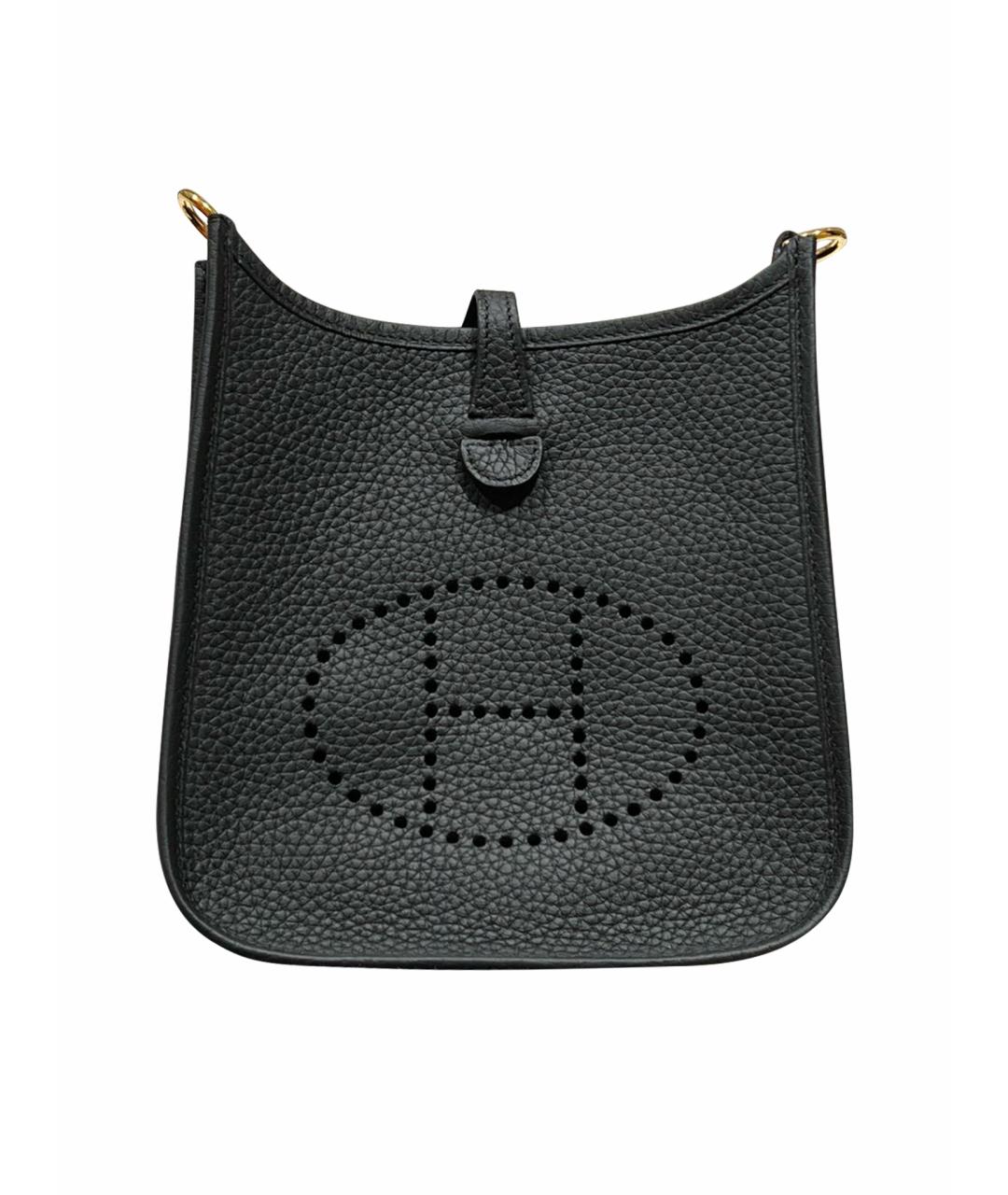 HERMES Черная кожаная сумка через плечо, фото 1