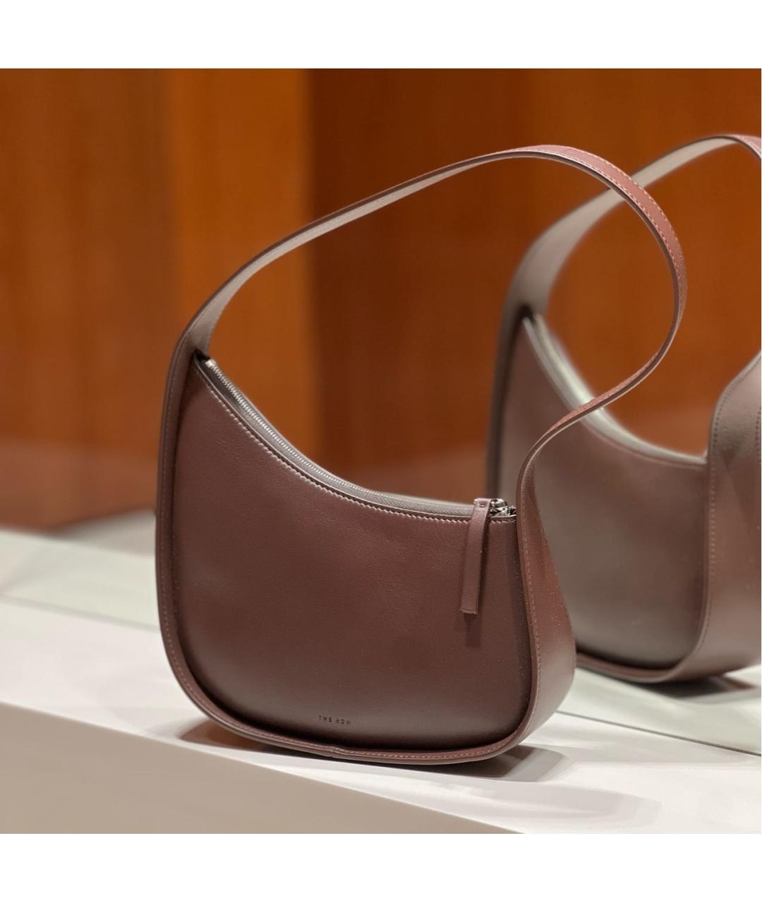 THE ROW Коричневая кожаная сумка с короткими ручками, фото 4