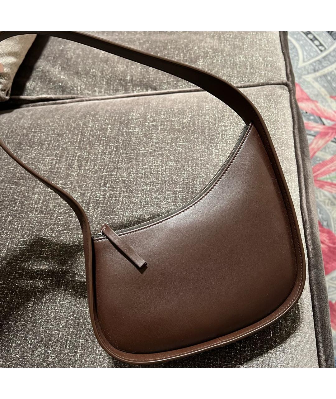 THE ROW Коричневая кожаная сумка с короткими ручками, фото 5