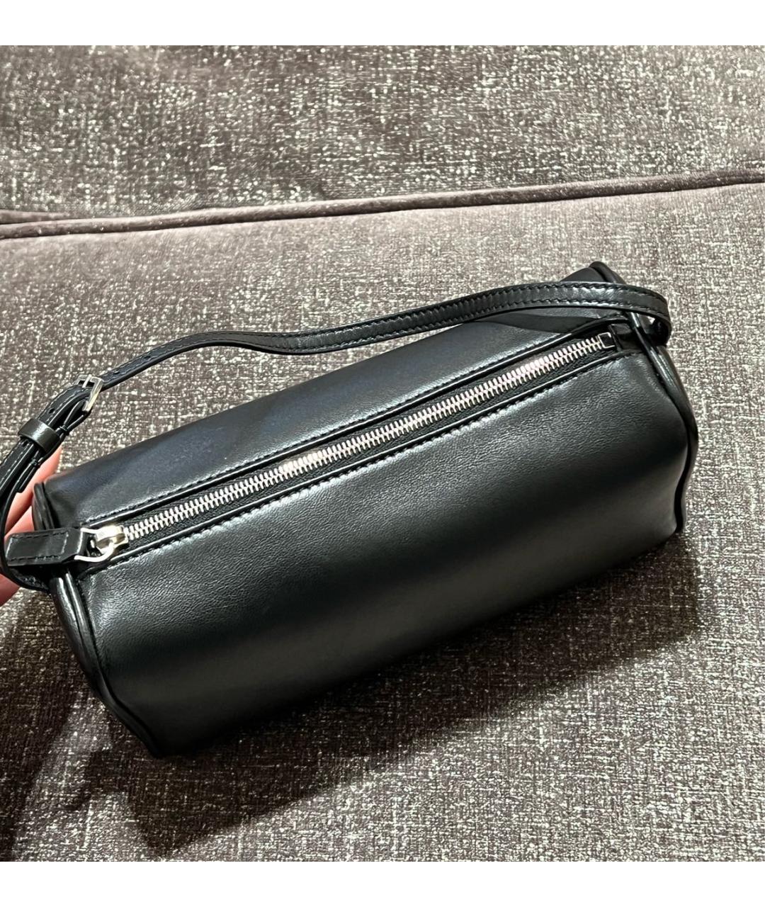 THE ROW Черная кожаная сумка с короткими ручками, фото 4