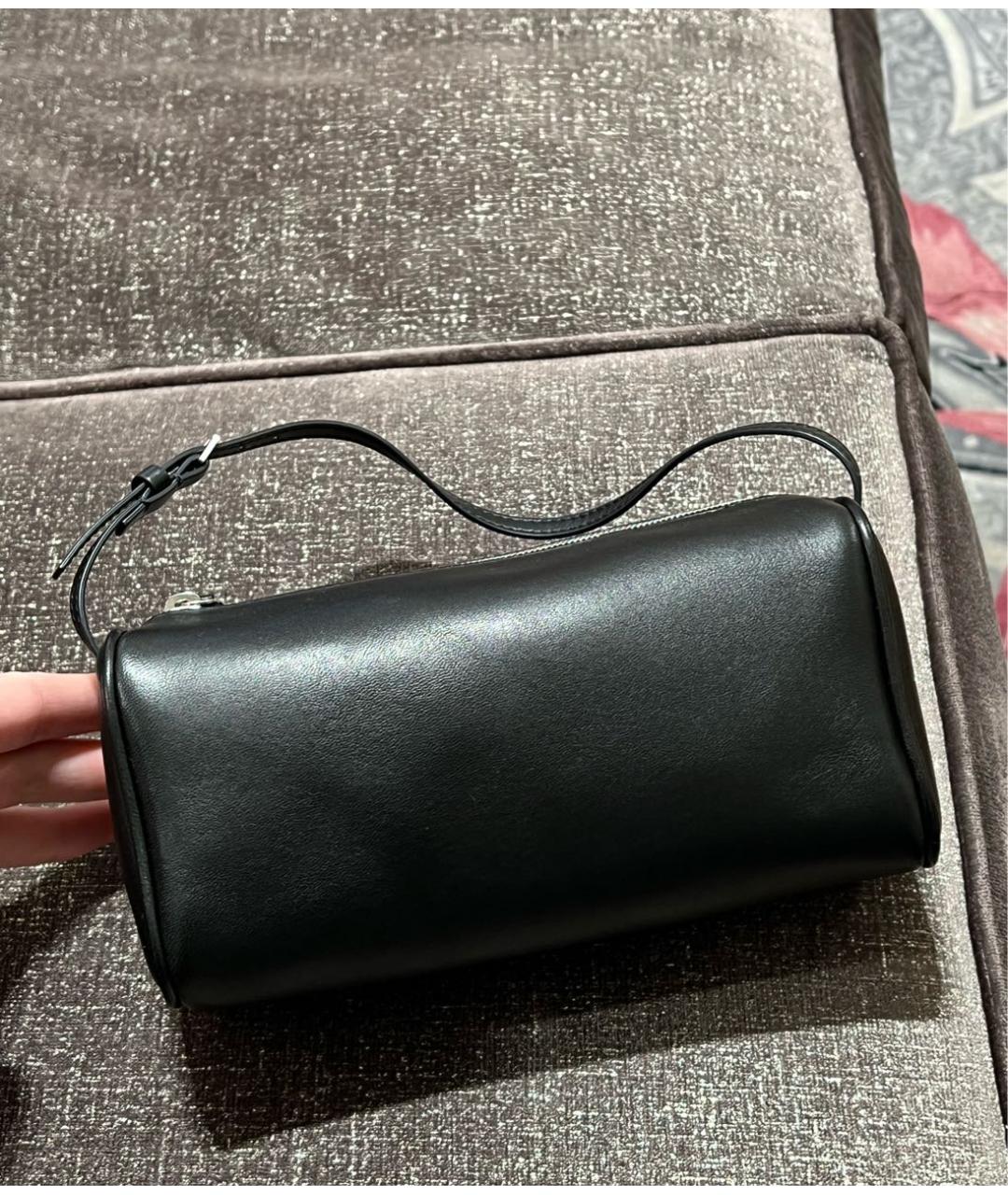 THE ROW Черная кожаная сумка с короткими ручками, фото 2