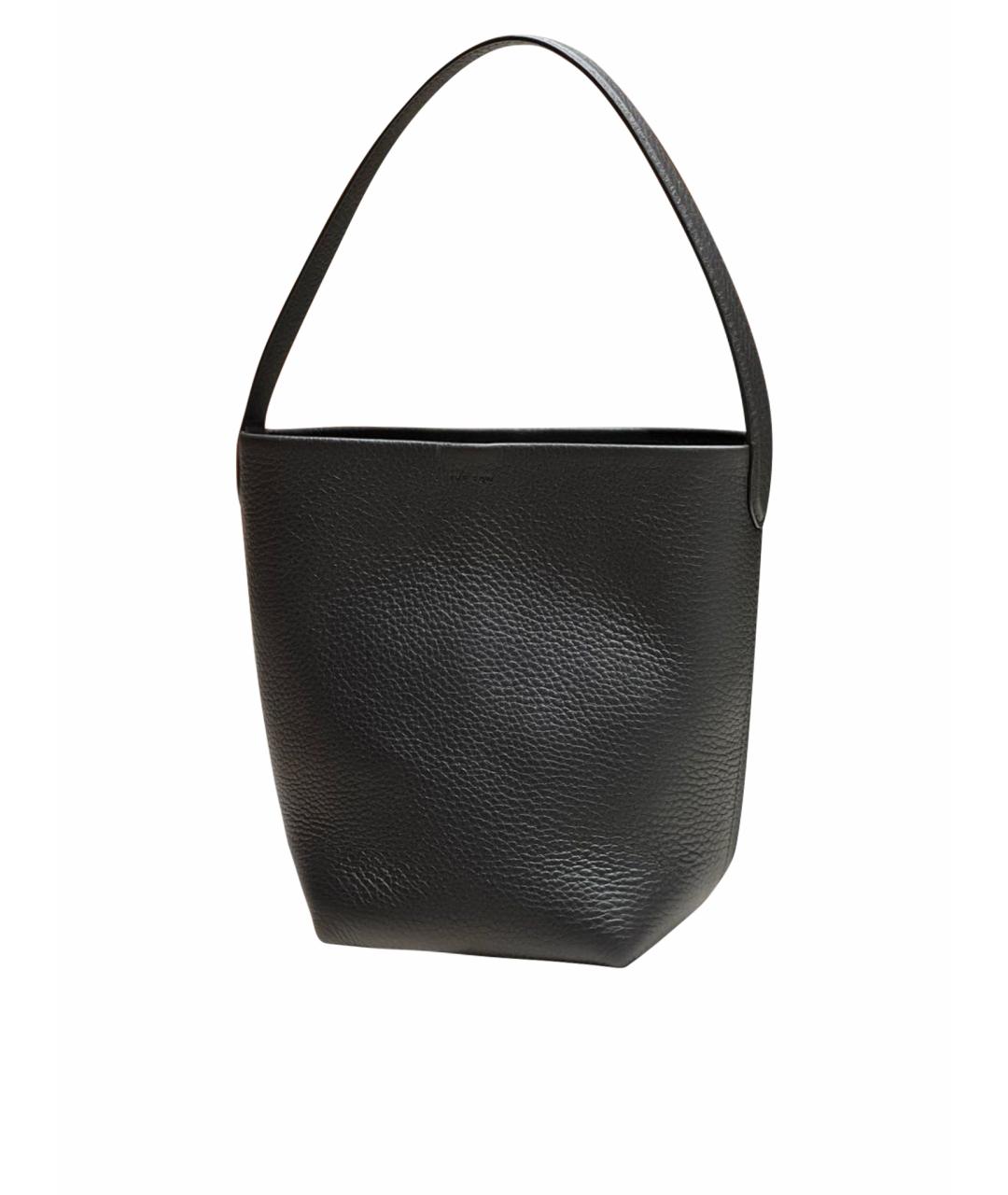 THE ROW Черная кожаная сумка с короткими ручками, фото 1