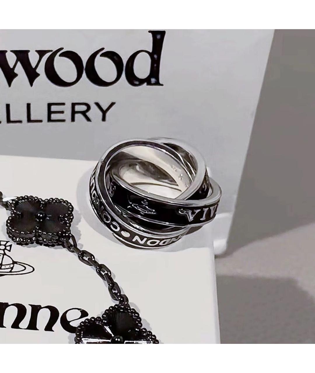 VIVIENNE WESTWOOD Черное серебряное кольцо, фото 8