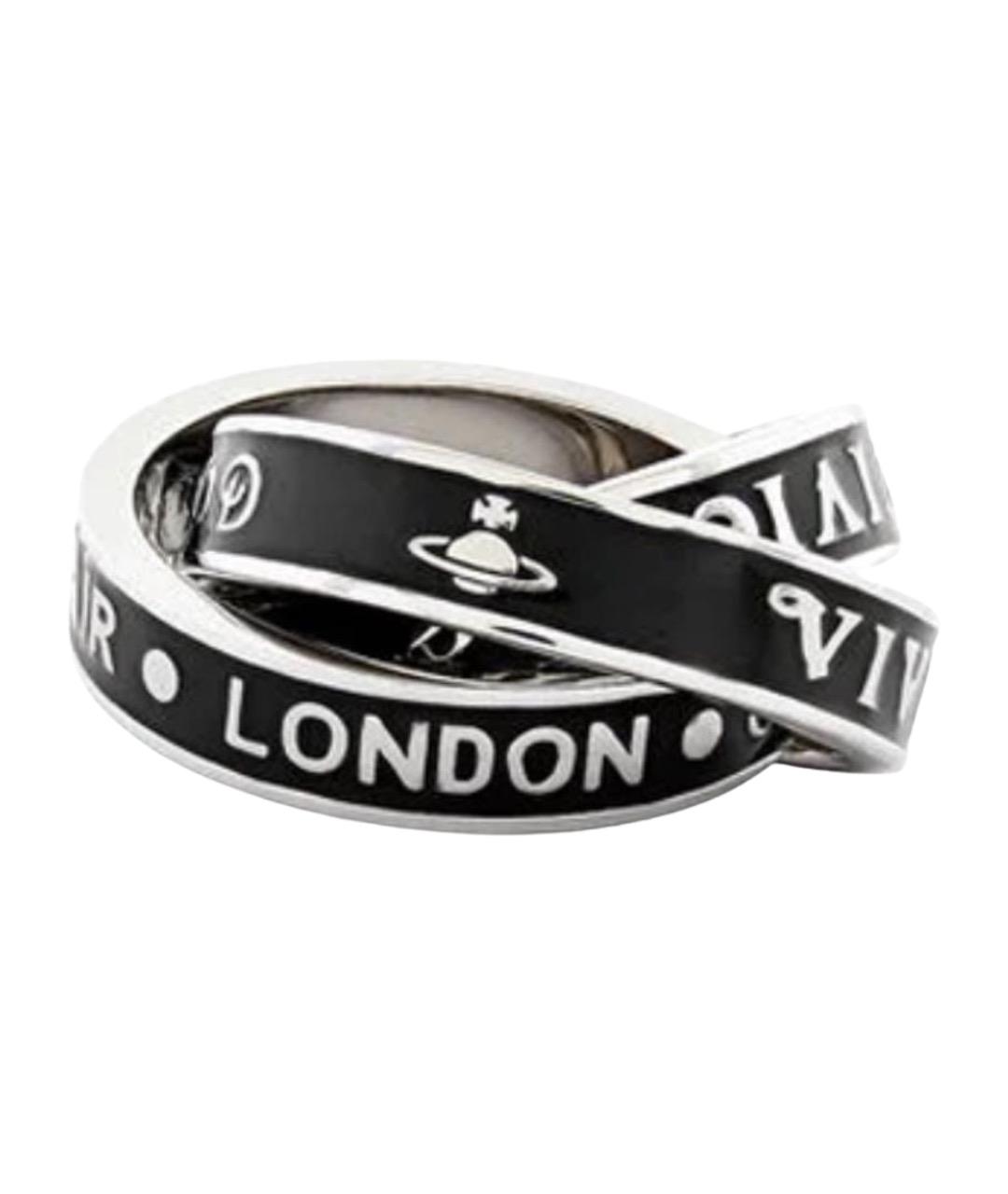 VIVIENNE WESTWOOD Черное серебряное кольцо, фото 1