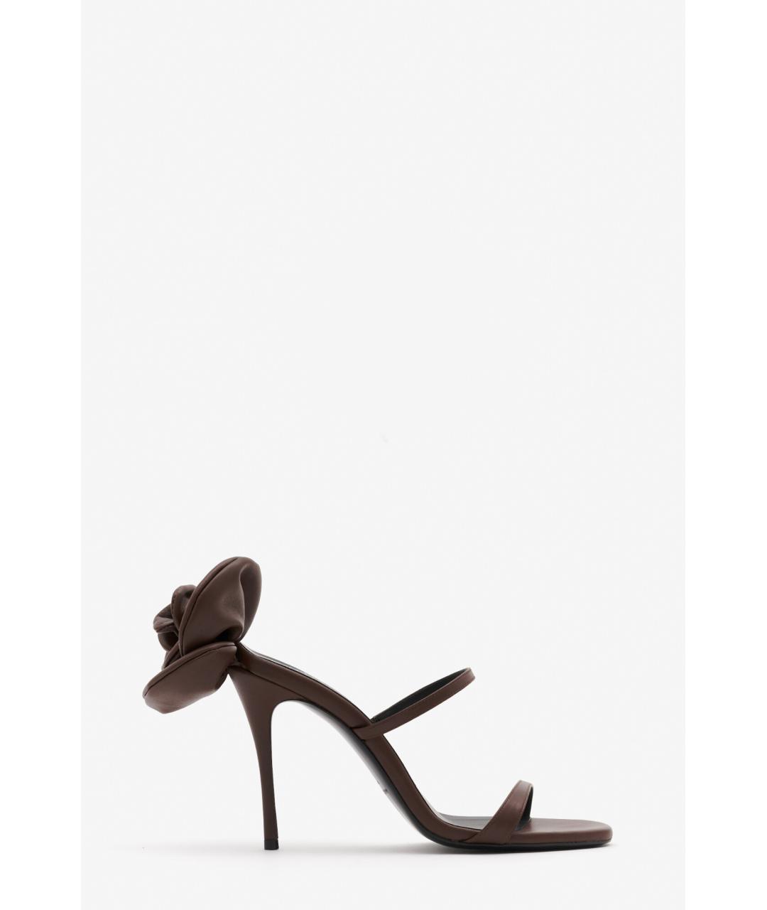 MAGDA BUTRYM Коричневые кожаные мюли, фото 6