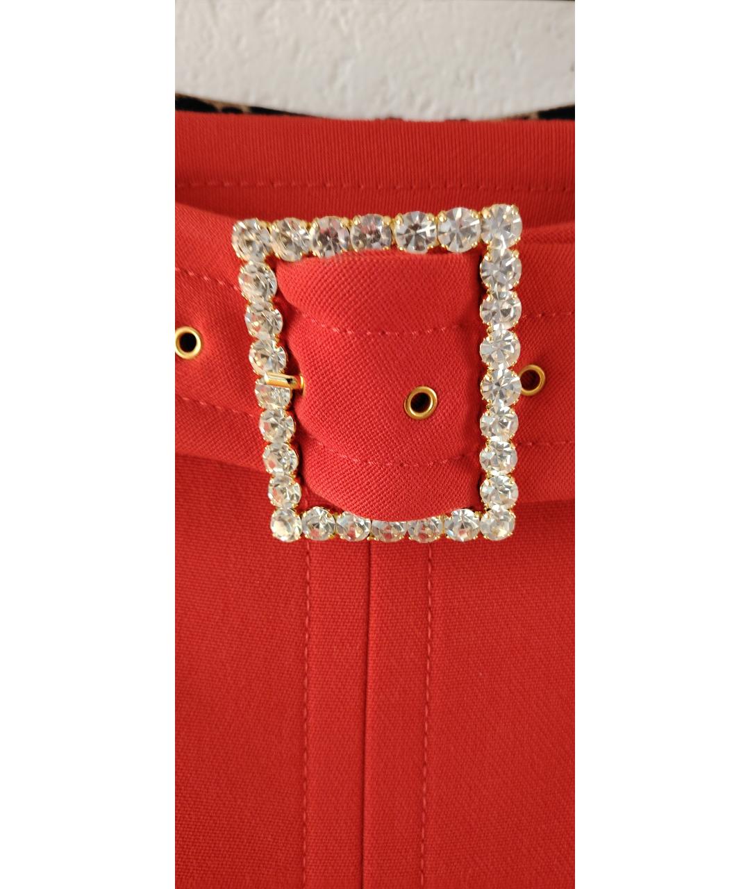 DOLCE&GABBANA Красная шерстяная юбка миди, фото 7