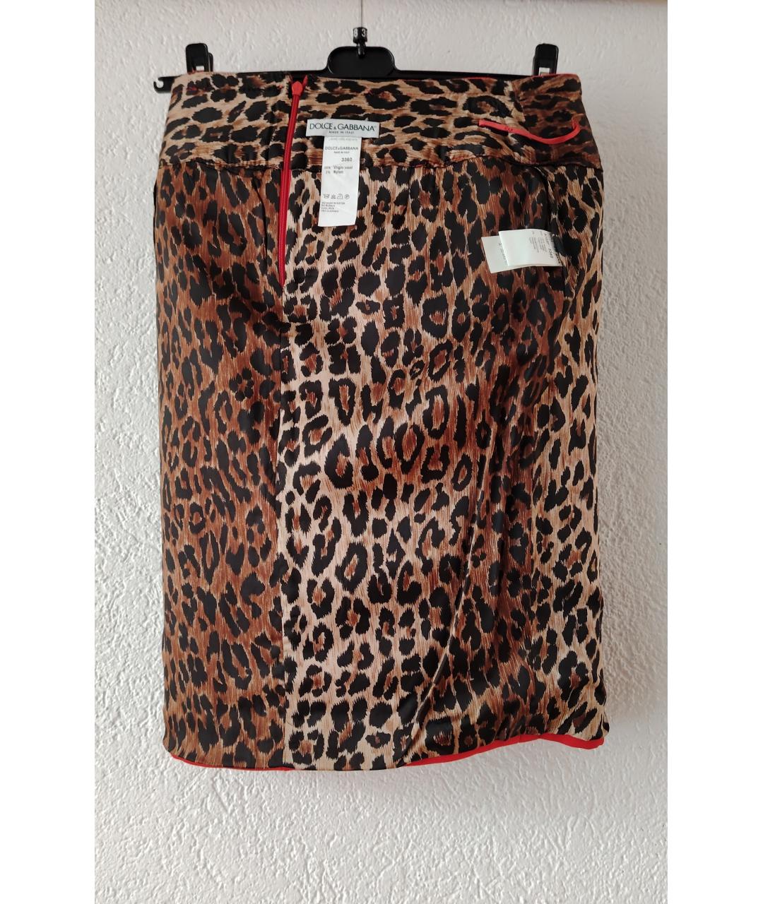 DOLCE&GABBANA Красная шерстяная юбка миди, фото 6