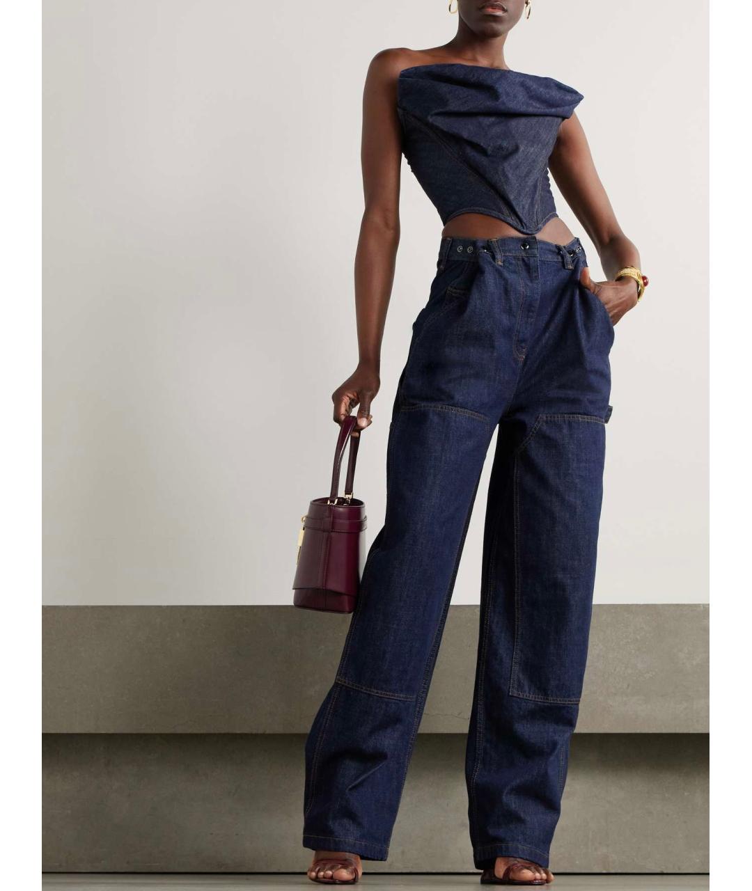 MAGDA BUTRYM Темно-синие хлопковые прямые джинсы, фото 2