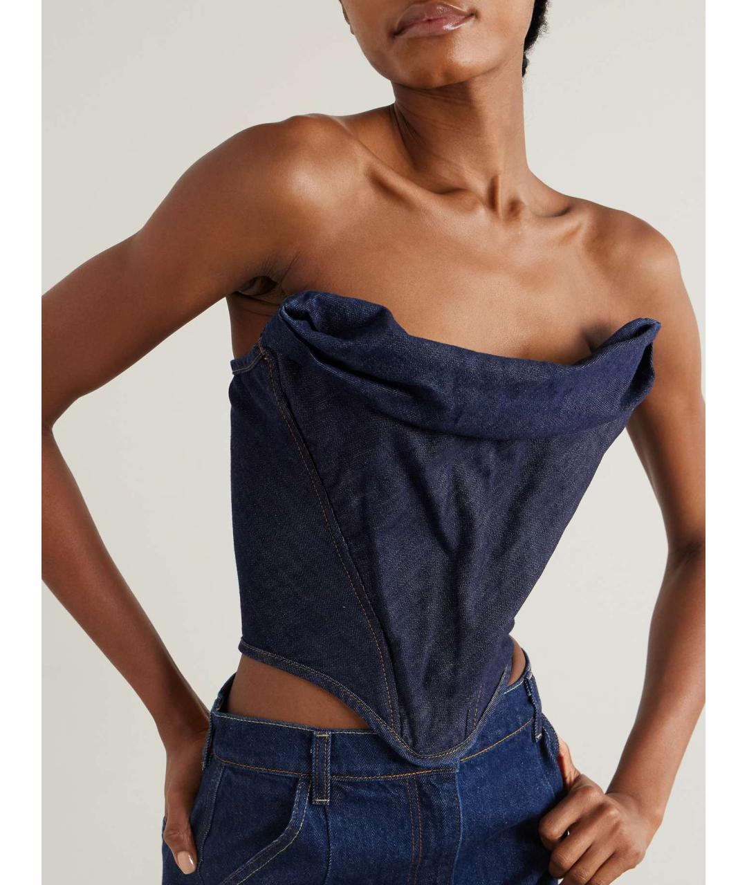 MAGDA BUTRYM Темно-синий хлопковый корсет, фото 3