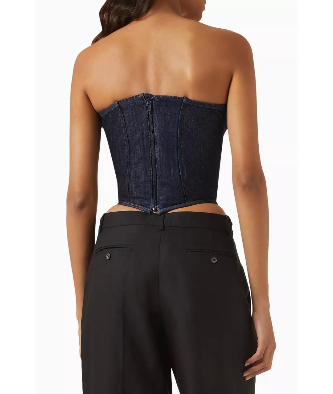 MAGDA BUTRYM Темно-синий хлопковый корсет, фото 9