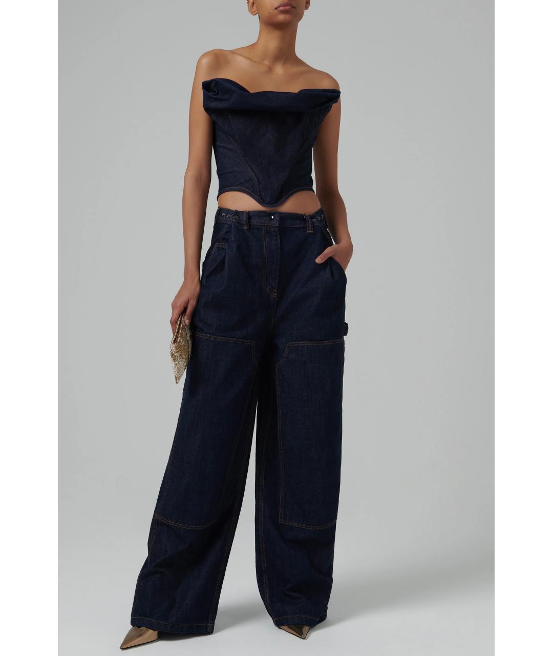 MAGDA BUTRYM Темно-синий хлопковый корсет, фото 6