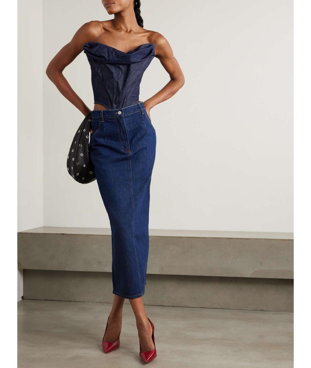 MAGDA BUTRYM Темно-синий хлопковый корсет, фото 2