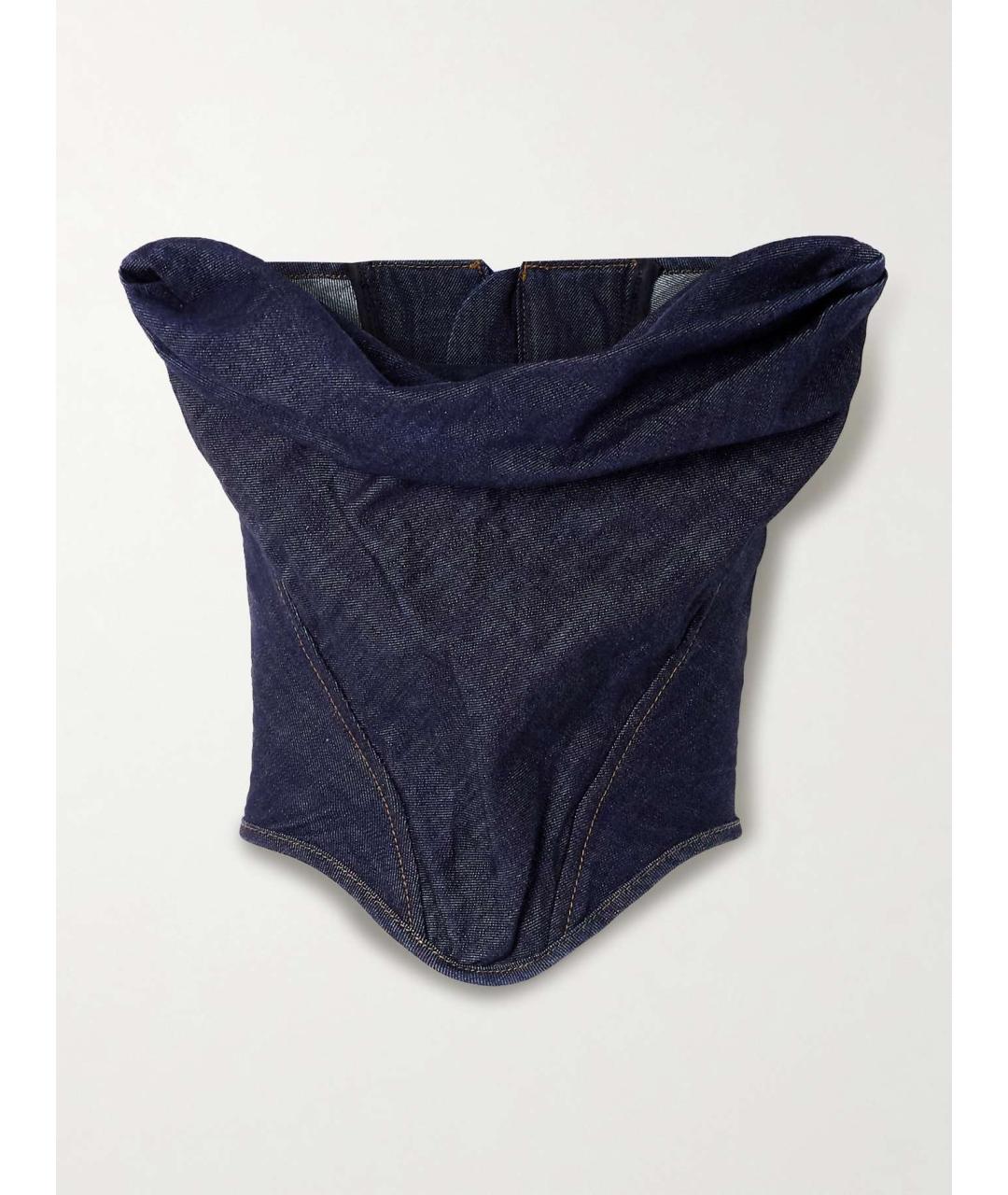MAGDA BUTRYM Темно-синий хлопковый корсет, фото 10