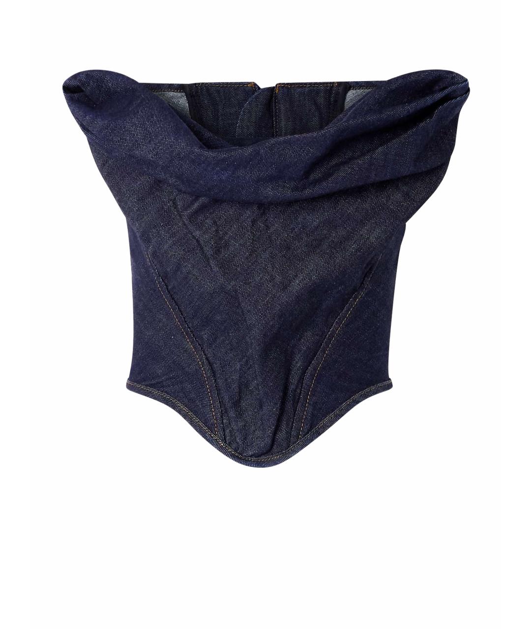 MAGDA BUTRYM Темно-синий хлопковый корсет, фото 1