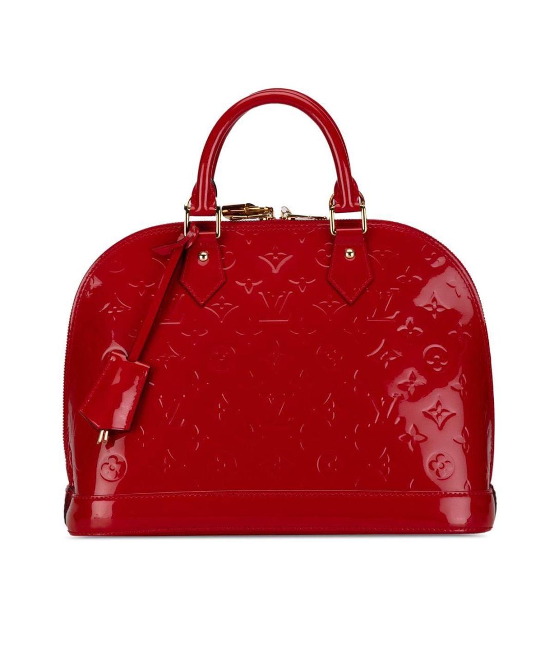 LOUIS VUITTON Красная сумка с короткими ручками из лакированной кожи, фото 1
