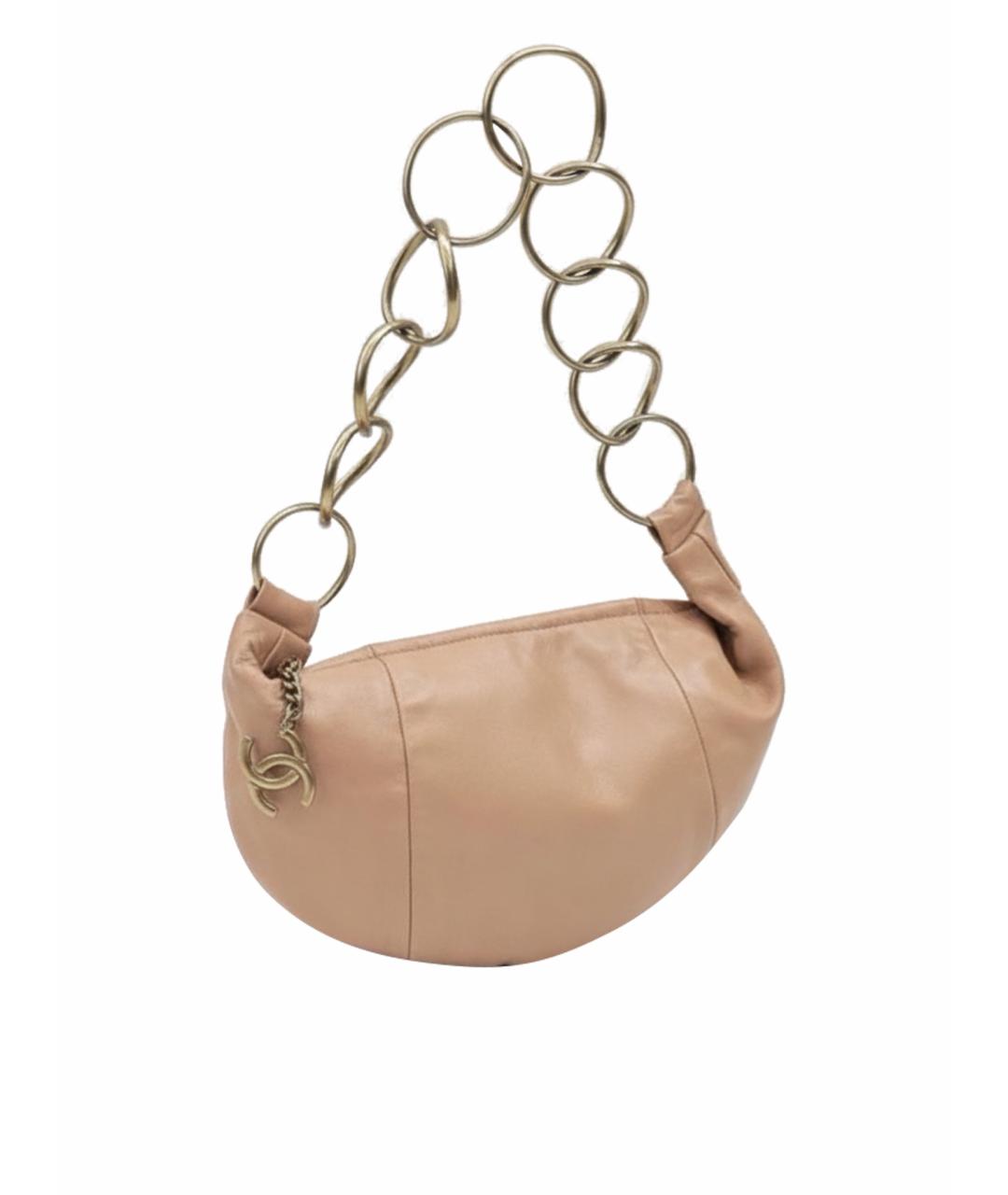 CHANEL Бежевая кожаная сумка через плечо, фото 1