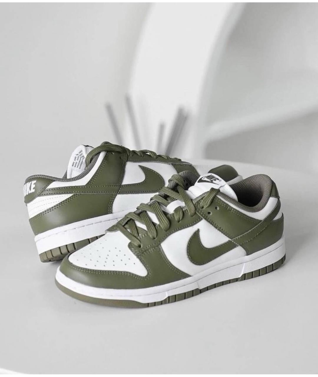 NIKE Хаки кожаные кроссовки, фото 5