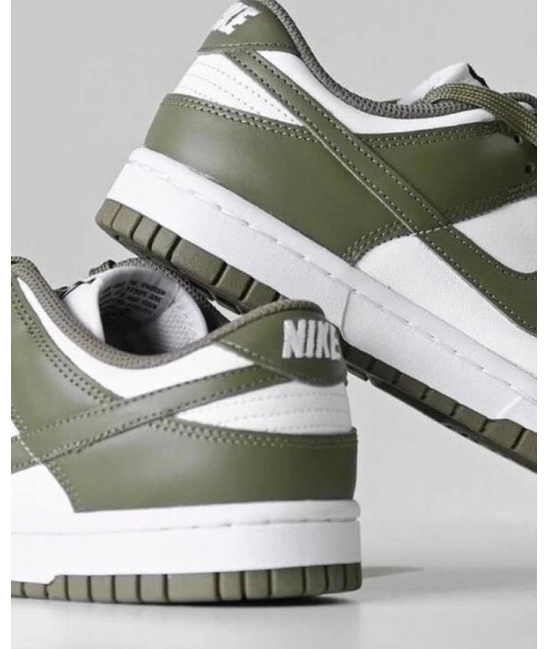 NIKE Хаки кожаные кроссовки, фото 8