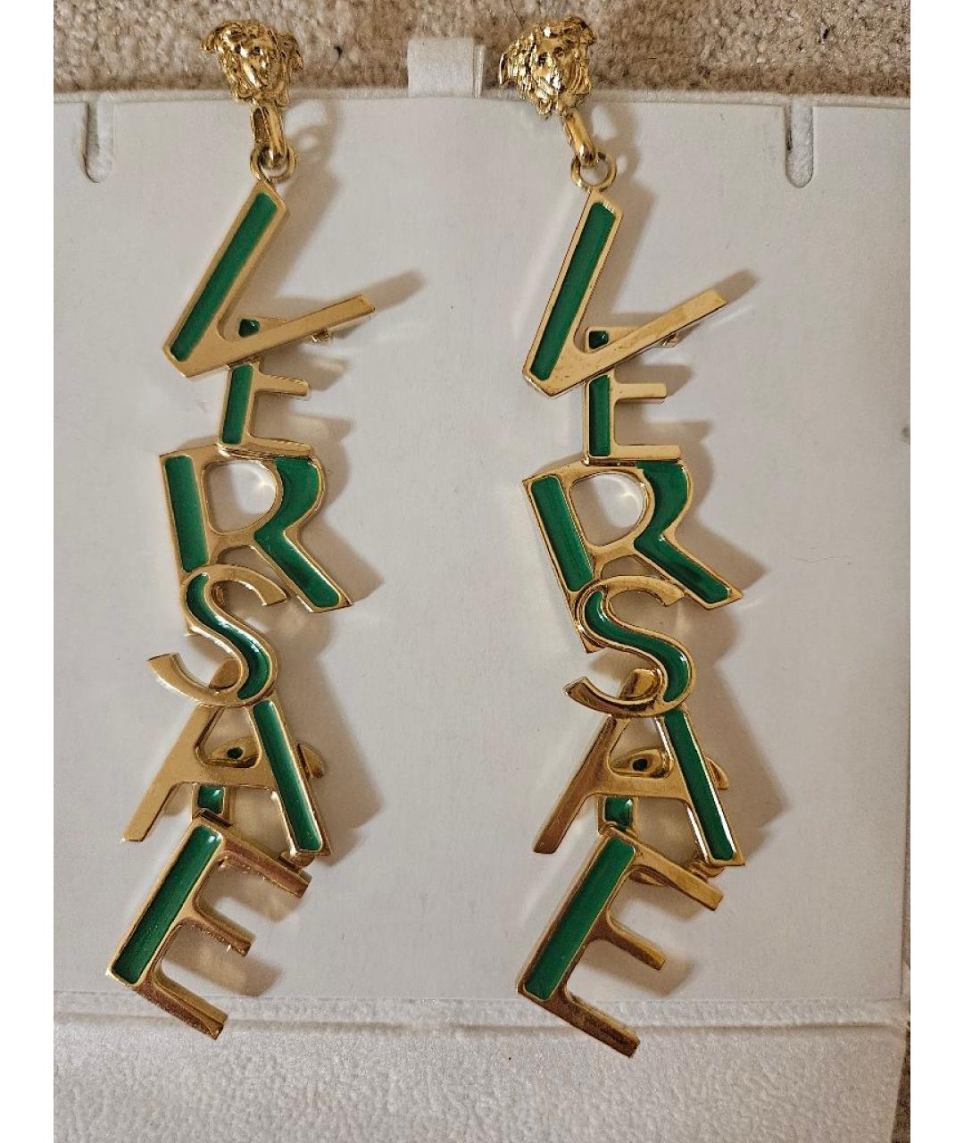 VERSACE Золотые металлические серьги, фото 7