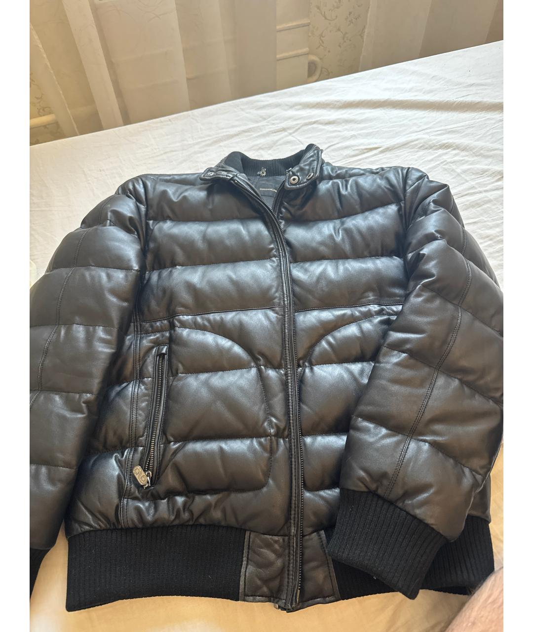 ALESSANDRA RICH Черная кожаная куртка, фото 3