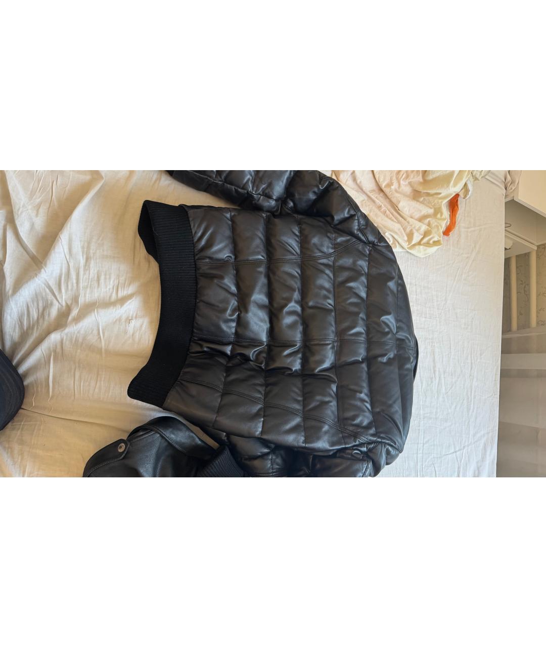 ALESSANDRA RICH Черная кожаная куртка, фото 2