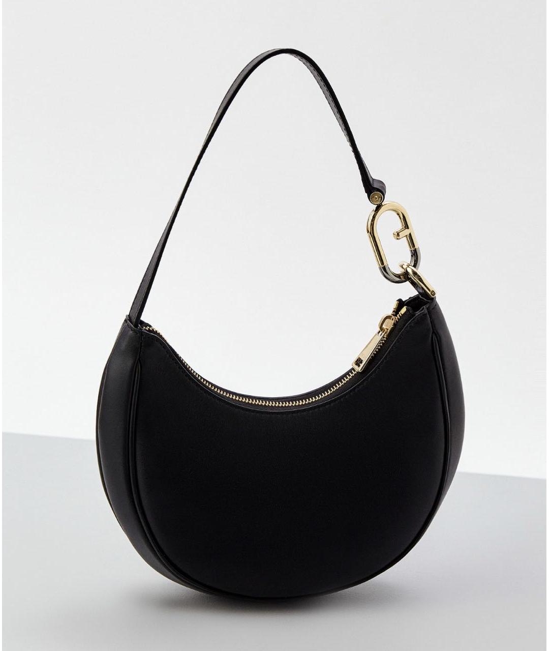 FURLA Черная кожаная сумка с короткими ручками, фото 2