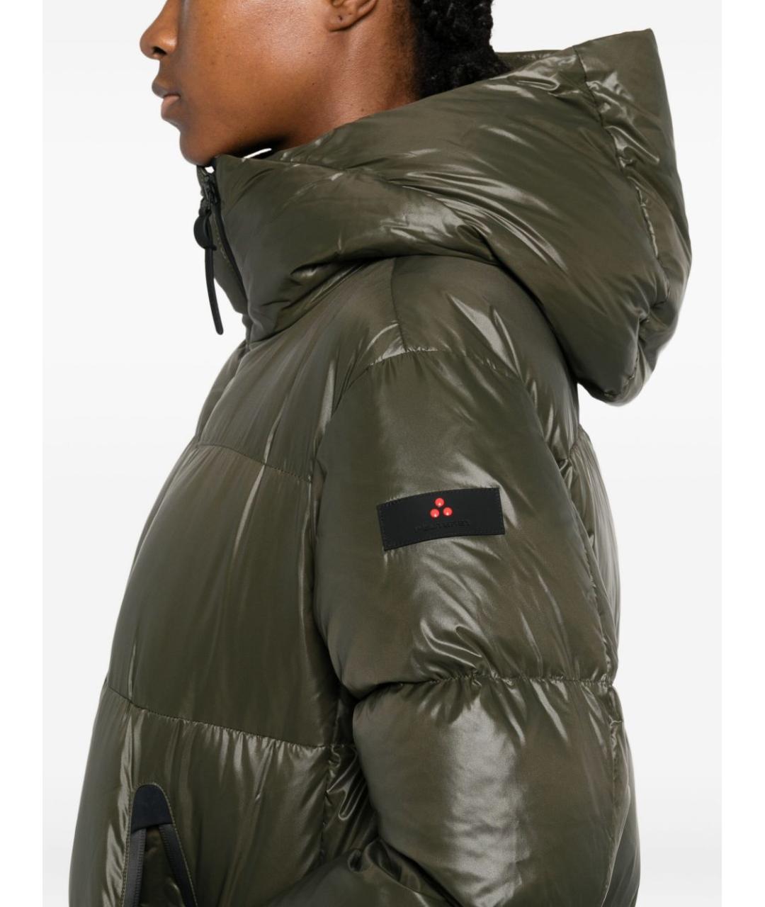 PEUTEREY Зеленые полиамидовое пальто, фото 3