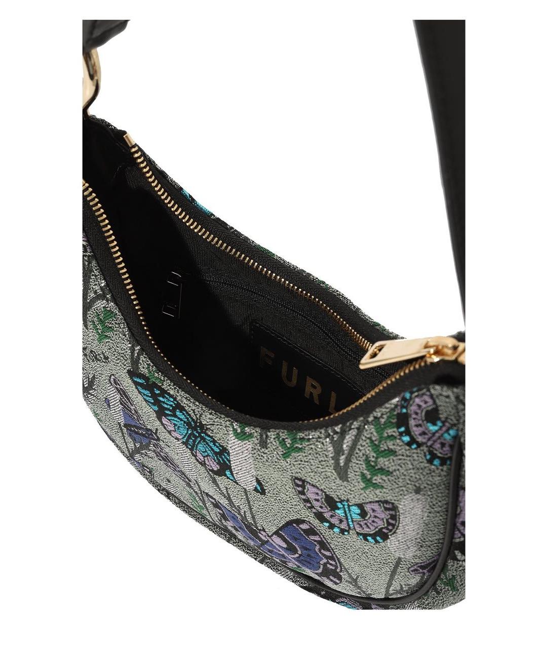 FURLA Серая жаккардовая сумка с короткими ручками, фото 4