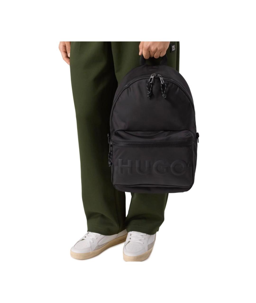 HUGO Черный тканевый рюкзак, фото 5