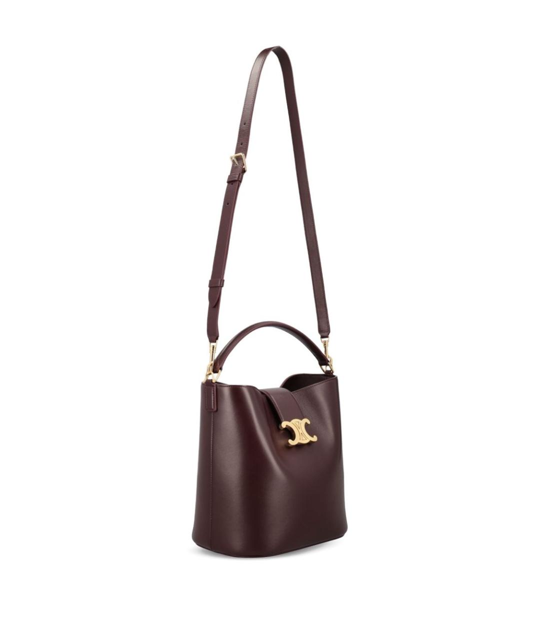 CELINE Бордовая кожаная сумка тоут, фото 1