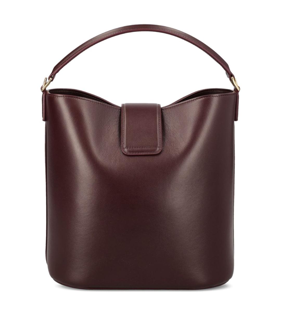 CELINE Бордовая кожаная сумка тоут, фото 3