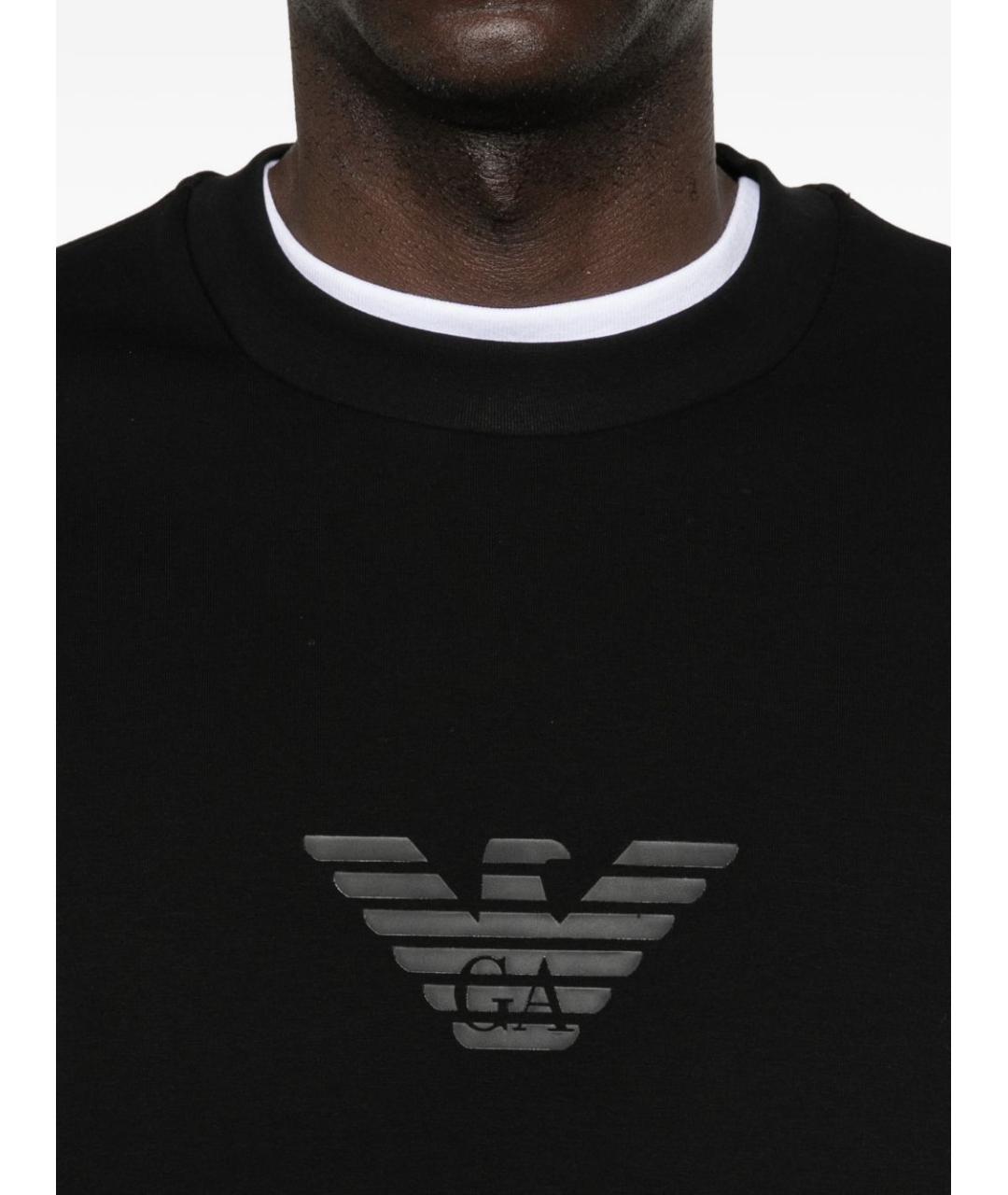 EMPORIO ARMANI Черный полиэстеровый джемпер / свитер, фото 4