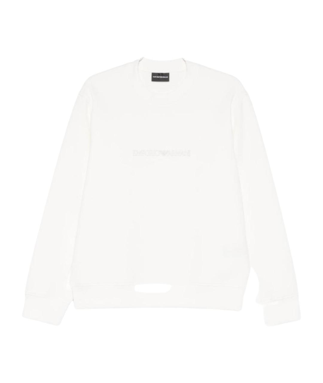 EMPORIO ARMANI Белый хлопковый джемпер / свитер, фото 1