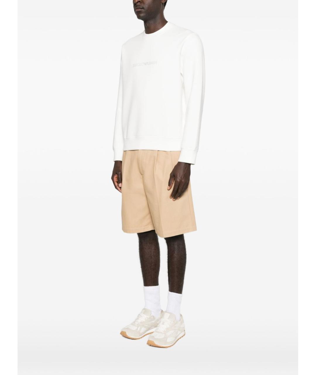 EMPORIO ARMANI Белый хлопковый джемпер / свитер, фото 4