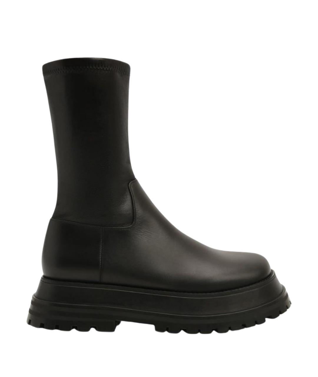 BURBERRY Черные кожаные полусапоги, фото 1