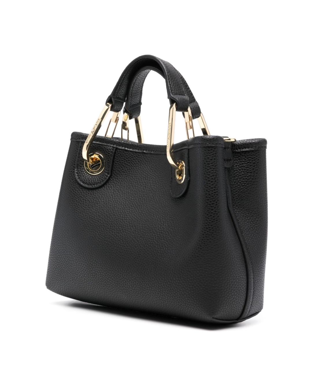 EMPORIO ARMANI Черная сумка тоут из искусственной кожи, фото 3