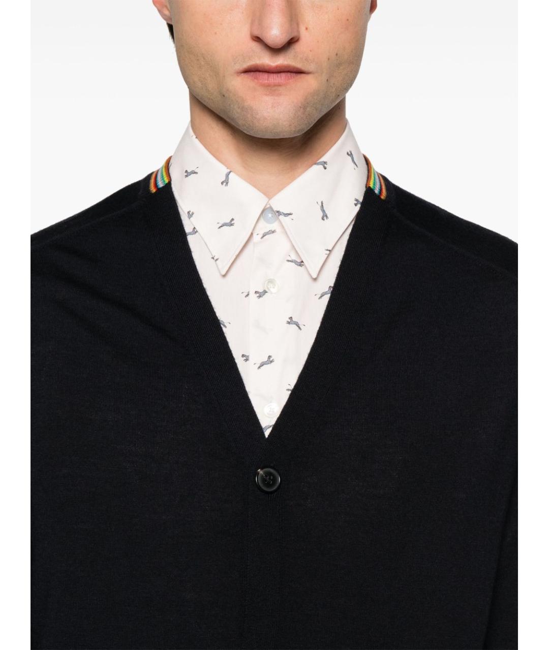 PAUL SMITH Темно-синий шерстяной кардиган, фото 5