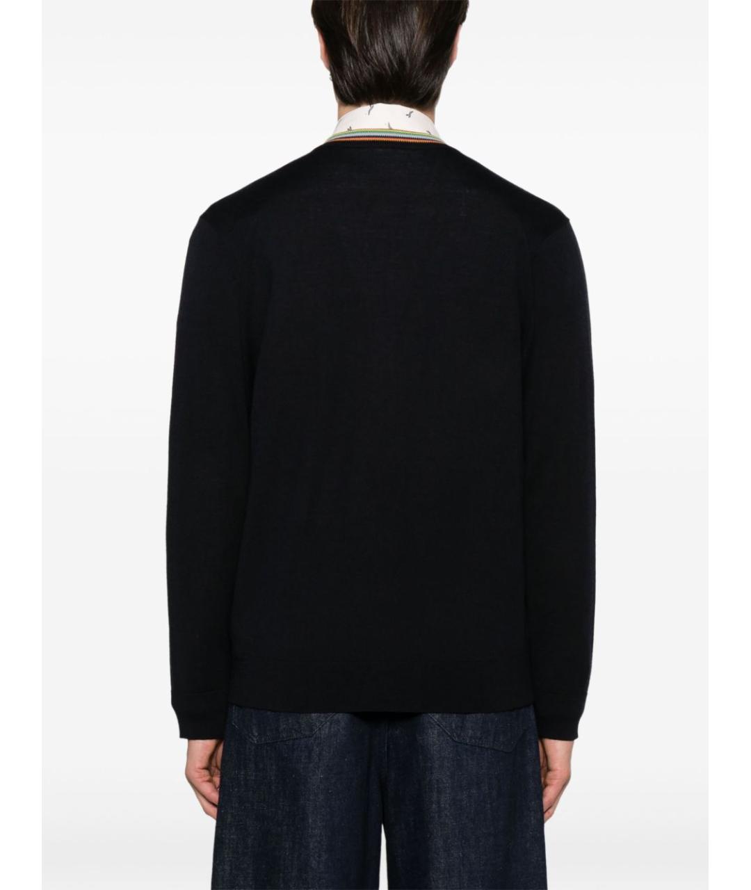PAUL SMITH Темно-синий шерстяной кардиган, фото 2