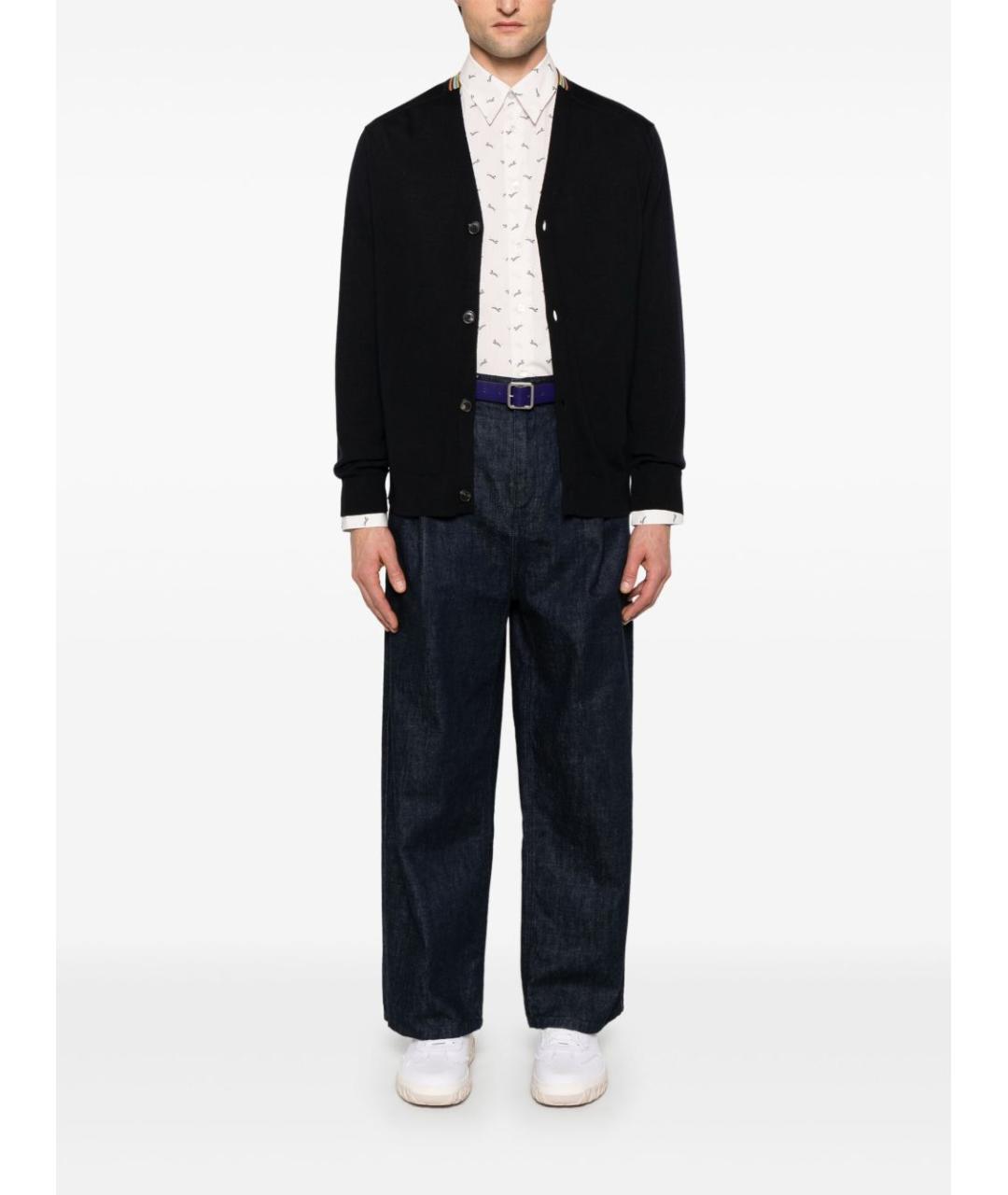 PAUL SMITH Темно-синий шерстяной кардиган, фото 3
