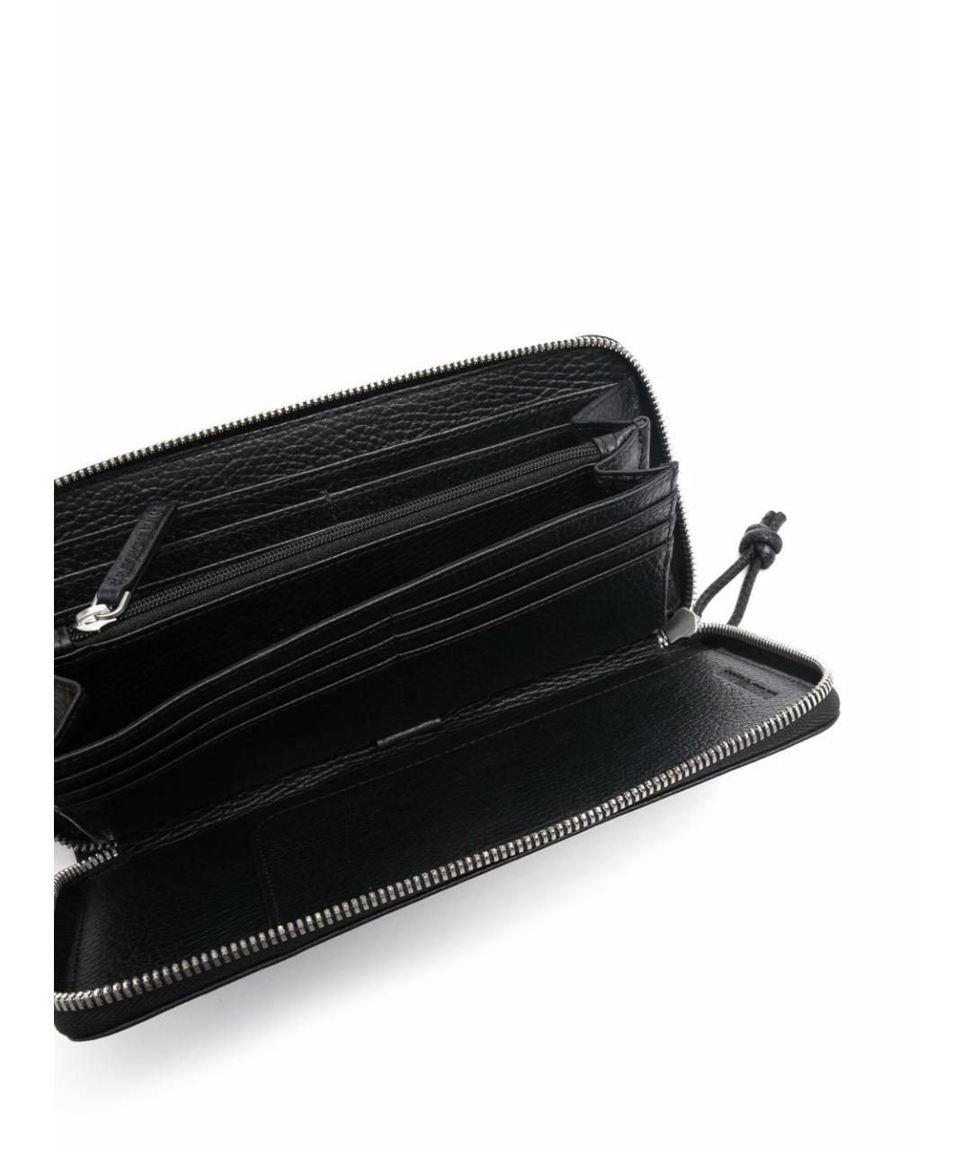 EMPORIO ARMANI Черный кожаный кошелек, фото 2