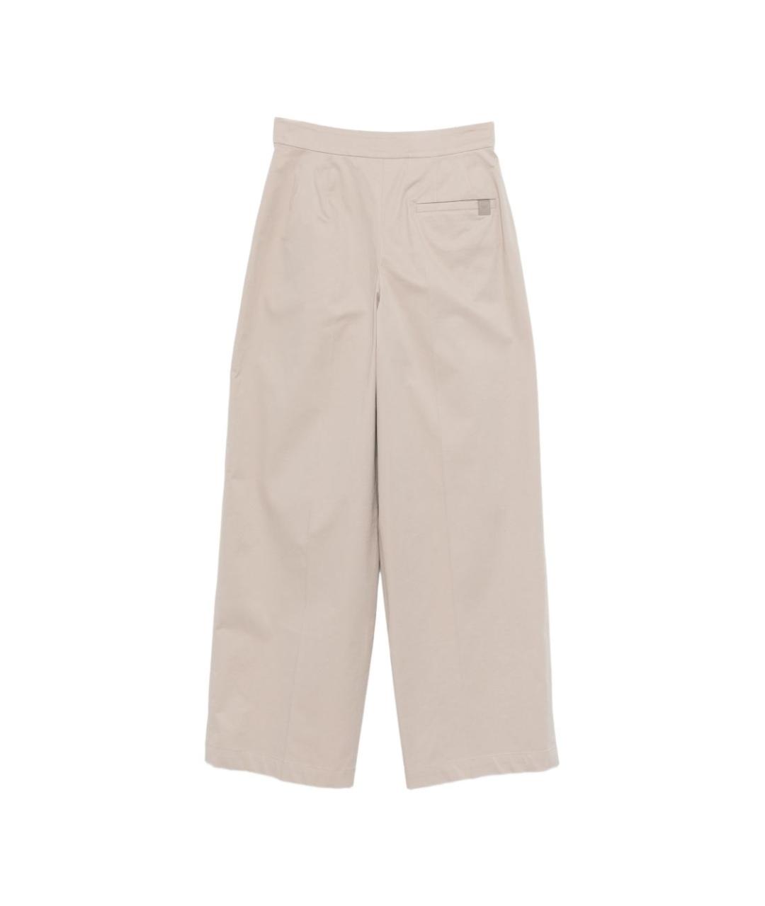 EMPORIO ARMANI Бежевые хлопковые прямые брюки, фото 2