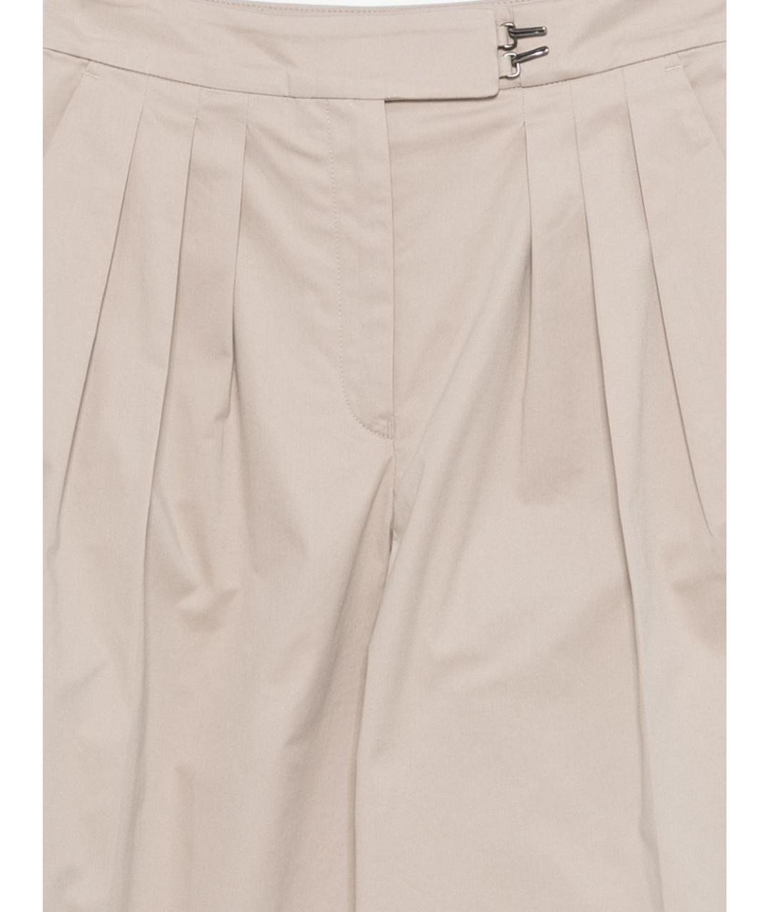 EMPORIO ARMANI Бежевые хлопковые прямые брюки, фото 3