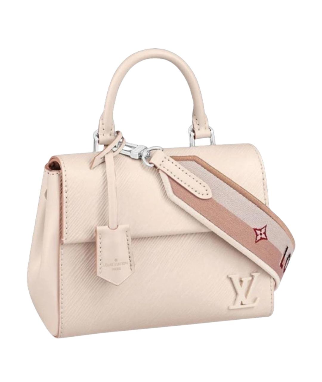 LOUIS VUITTON Бежевая кожаная сумка с короткими ручками, фото 1