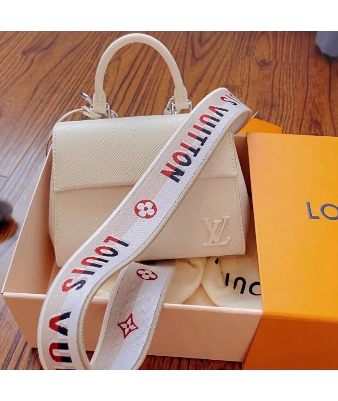 LOUIS VUITTON Бежевая кожаная сумка с короткими ручками, фото 2