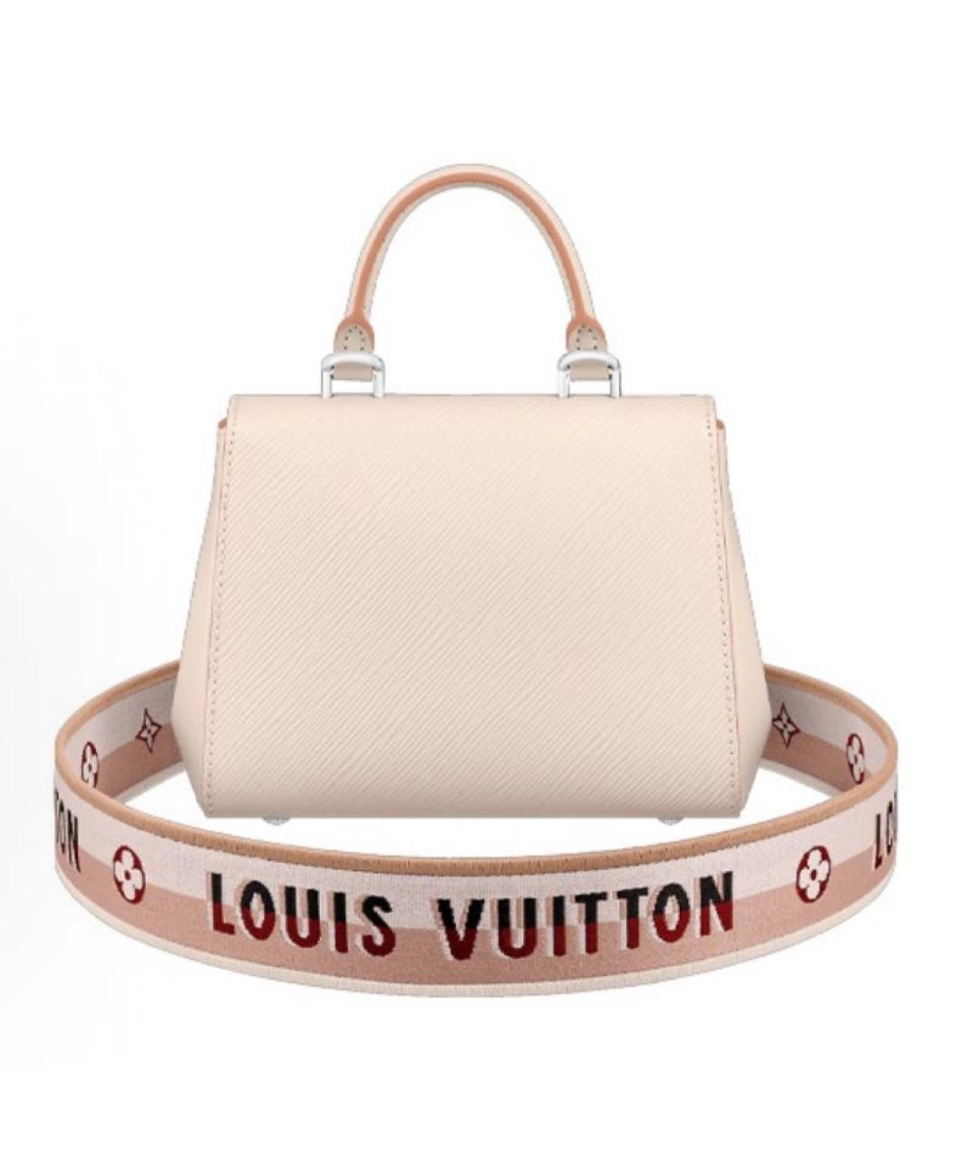 LOUIS VUITTON Бежевая кожаная сумка с короткими ручками, фото 3