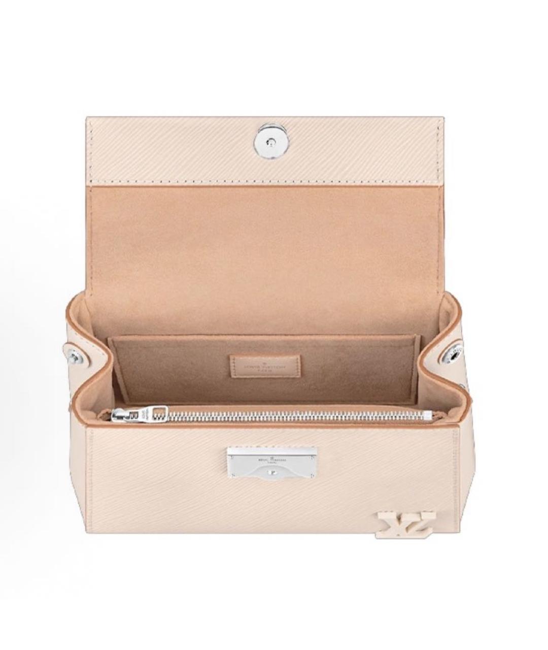 LOUIS VUITTON Бежевая кожаная сумка с короткими ручками, фото 4