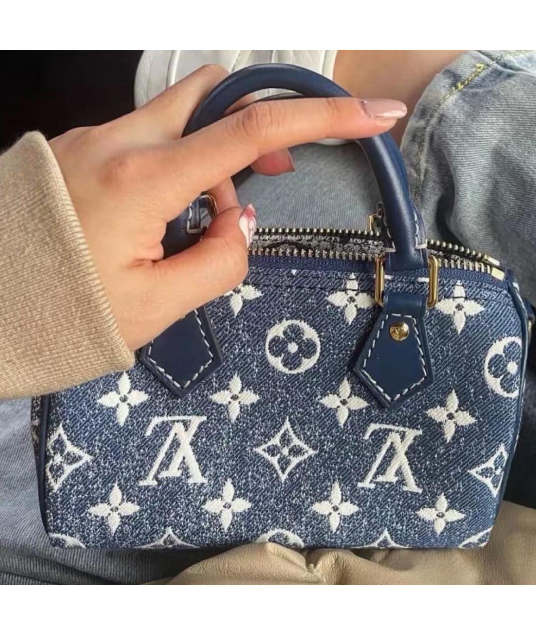 LOUIS VUITTON Синяя сумка с короткими ручками, фото 4