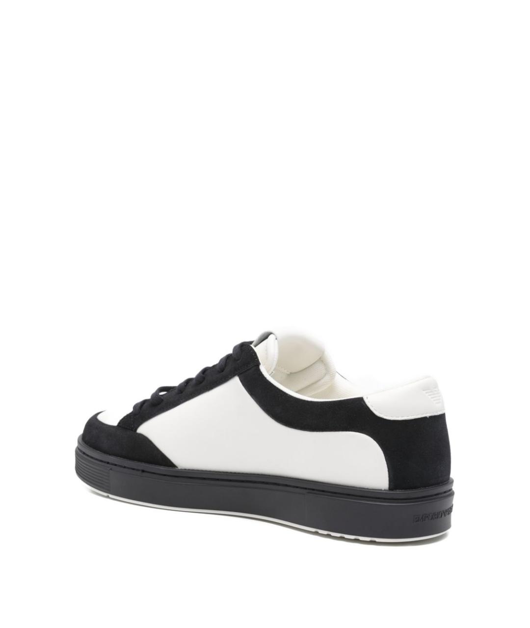 EMPORIO ARMANI Белые кожаные низкие кроссовки / кеды, фото 3